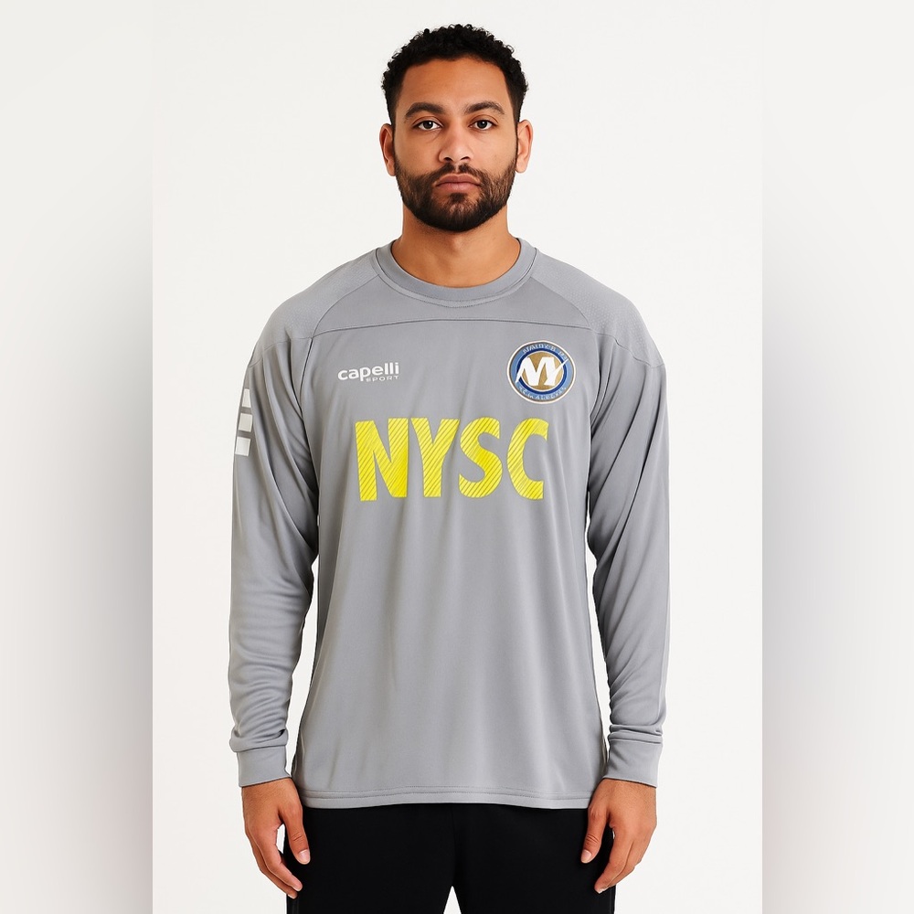 NWT Capelli of New York Soccer club Gray Long Sleeve Jersey